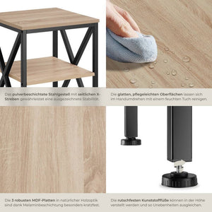 Beistelltisch Nottingham Industrial Holz hell, Eiche Sonoma