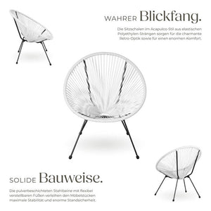 2 Gartenstühle Santana mit Tisch weiss