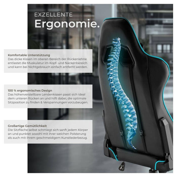 Racing Gaming Chair Twink black/azure 