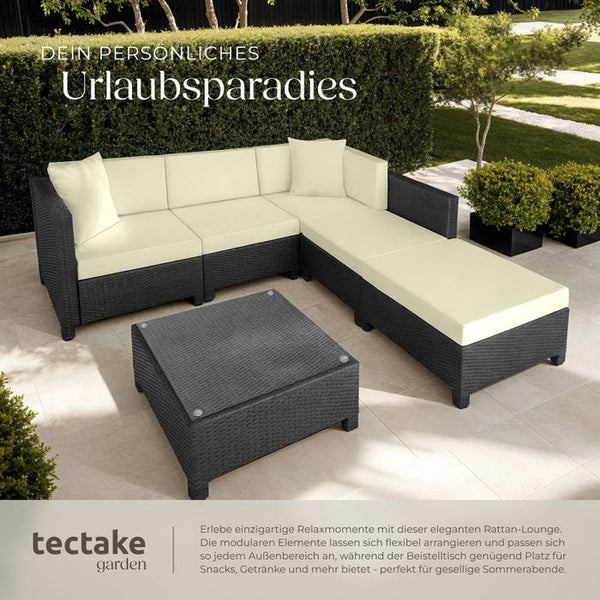 Aluminium Rattan Lounge schwarz