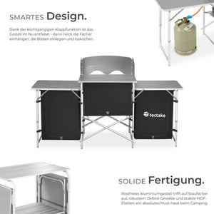 Camping kitchen 172x52x104cm black