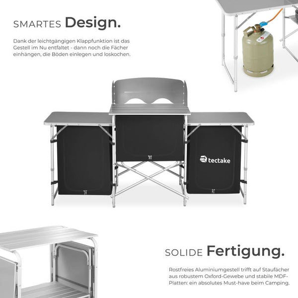 Camping kitchen 172x52x104cm black