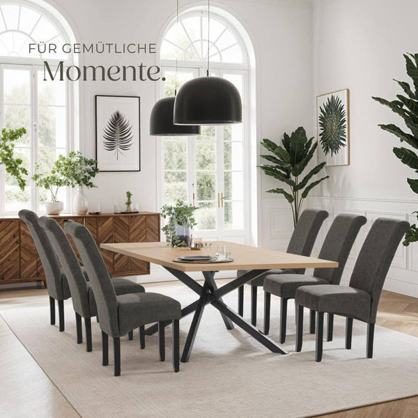 Esszimmerstuhl grau marmoriert 6er Set