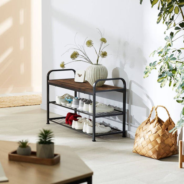 Southampton shoe rack - Industrial dark brown 