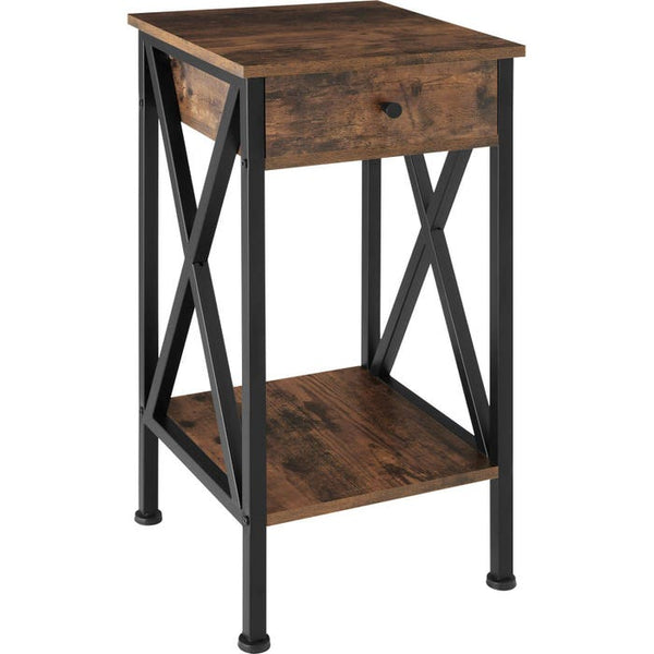 Beistelltisch Dayton Industrial Holz dunkel, rustikal