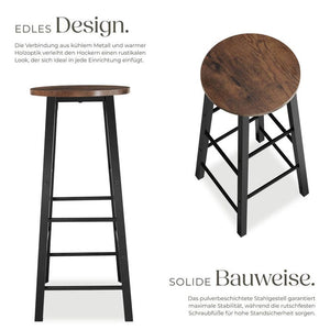 2 Barhocker Keynes Industrial dunkelbraun