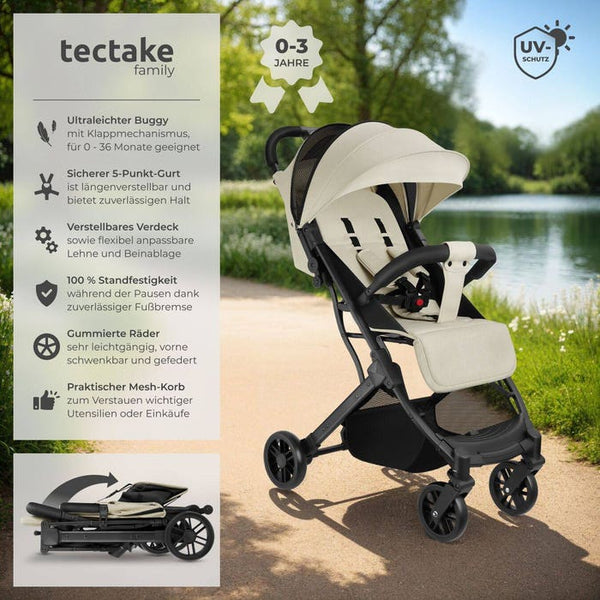 Buggy-Kinderwagen Finn grau/beige
