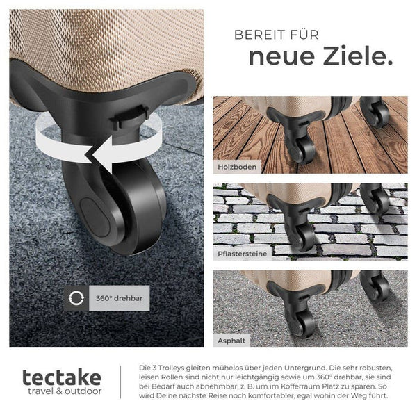 Reisekofferset Hartschale, beige
