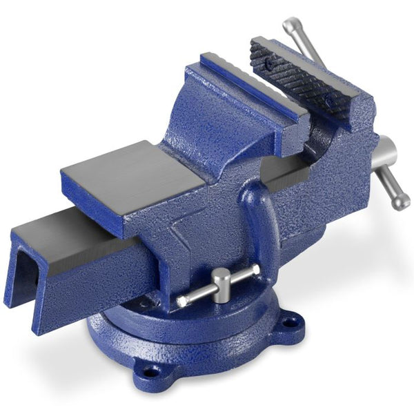 Schraubstock mit Amboss 360° drehbar Gusseisen blau 125 mm