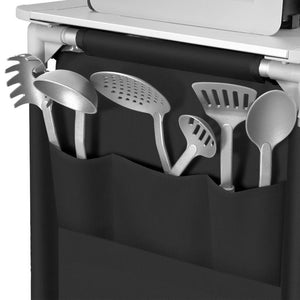 Luxury camping kitchen with 4 compartments, black