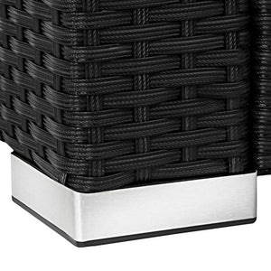 Rattan Lounge Milano schwarz/grau