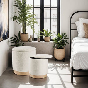 2er Set Sitzhocker Orchide