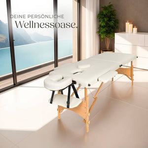 Lettino da massaggio a 2 zone con imbottitura da 5 cm, beige