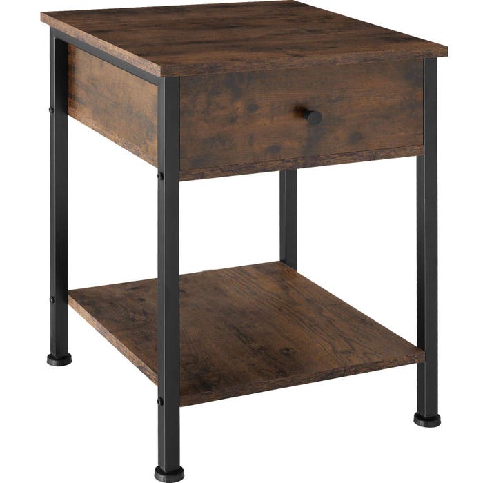 Comodino Bradford 40x40x55,5cm Marrone scuro industriale