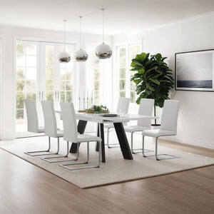 8 Esszimmerstühle Schwingstühle weiss