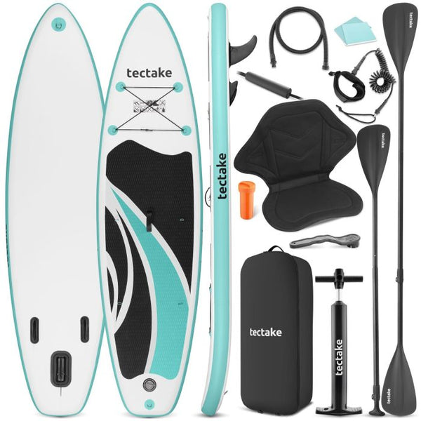 Stand-Up Paddle Board 2in1 Zenon weiss/türkis 320 cm ohne Kamerahalterung