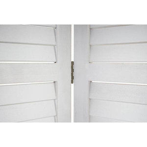 Paravent Raumteiler Trennwand Sichtschutz Shabby-Look Vintage, 170x243cm weiss