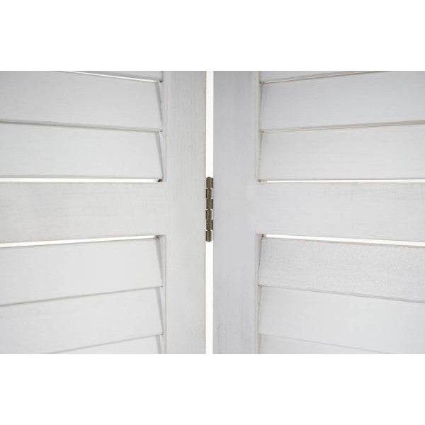Paravent HWC-C30, Raumteiler Trennwand Sichtschutz, Shabby-Look Vintage, 170x160cm ~ weiss