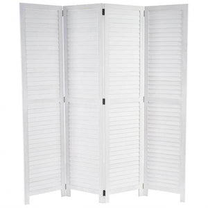 Paravent HWC-C30, Raumteiler Trennwand Sichtschutz, Shabby-Look Vintage, 170x160cm ~ weiss