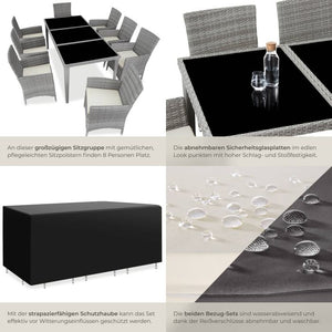 Aluminium Rattan Sitzgruppe Menorca hellgrau