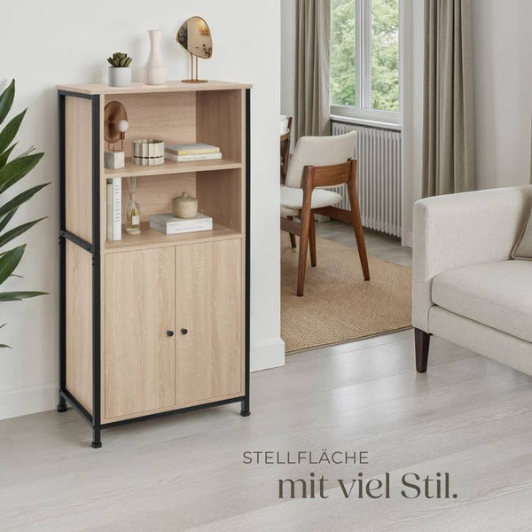 Highboard Doncaster Industrial Holz hell, Eiche Sonoma