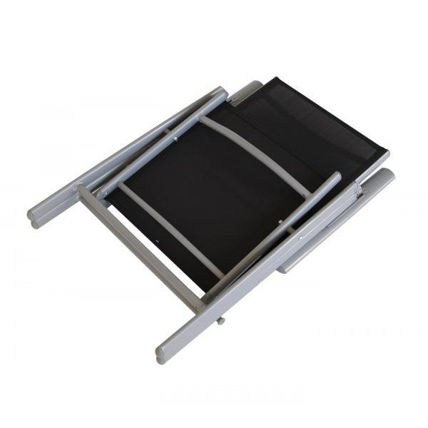 Garnitur Sitzgruppe SORANO 5-teilig mit Tisch 70x125cm, Aluminium + Polywood + Kunstgewebe schwarz
