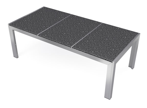 Granite table, stainless steel, 200 x 95 x 75 cm