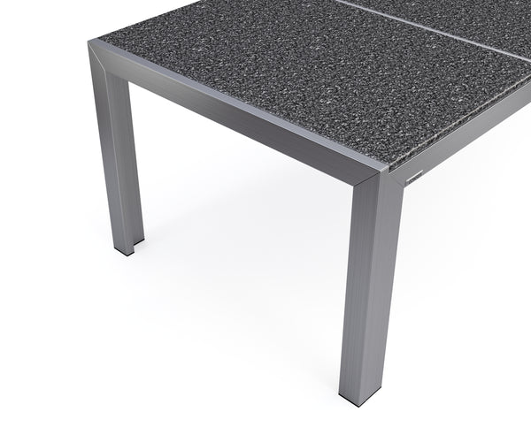 Granite table, stainless steel, 200 x 95 x 75 cm