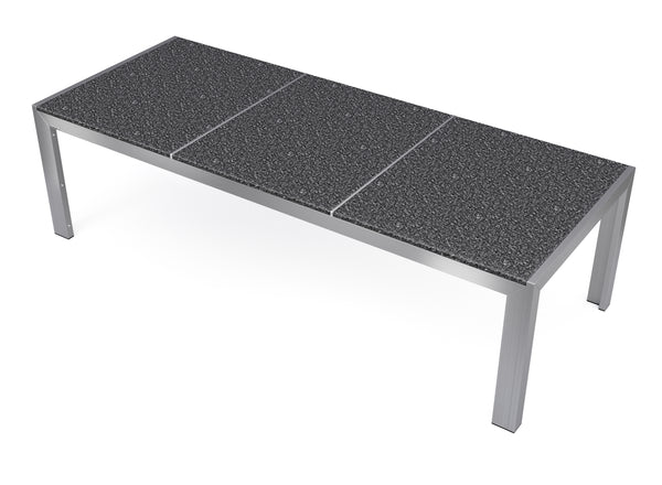 Granittisch Edelstahl 240 x 95 x 75 cm