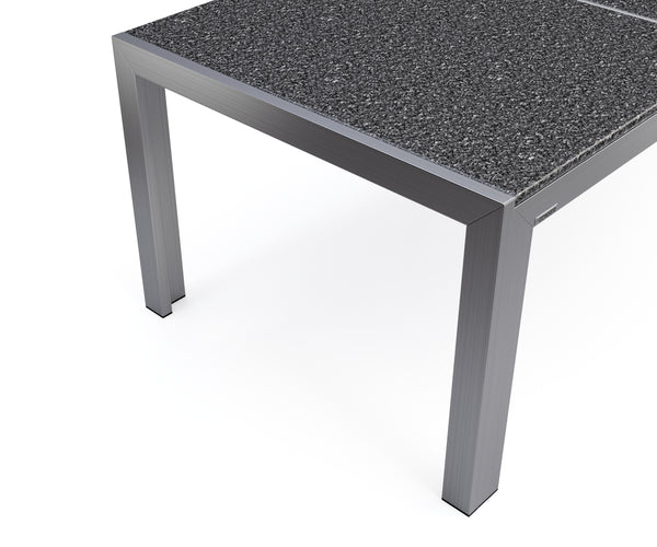 Granittisch Edelstahl 240 x 95 x 75 cm