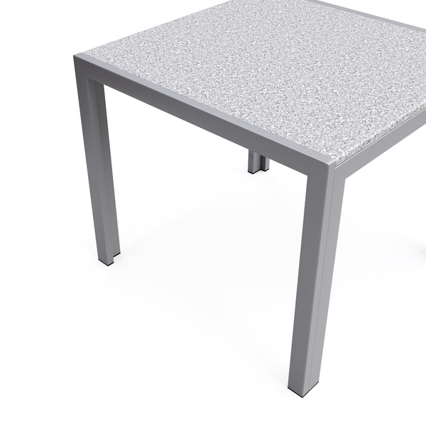 Granittisch 80 x 80 x 76 cm grau