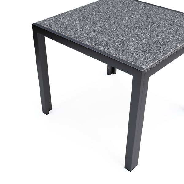 Granittisch 80 x 80 x 76 cm schwarz