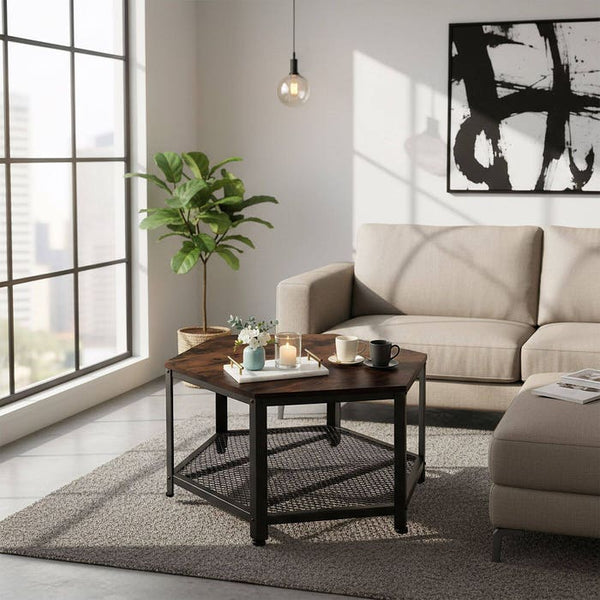 Couchtisch Norwich Industrial Holz dunkel, rustikal
