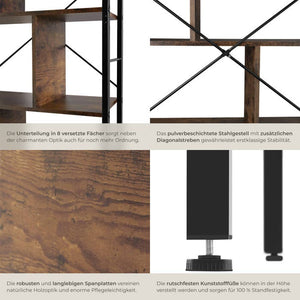 Regal Charleston Industrial Holz dunkel, rustikal