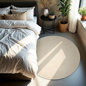 Tapis à poils courts Soft Zone beige Ø 120 cm 