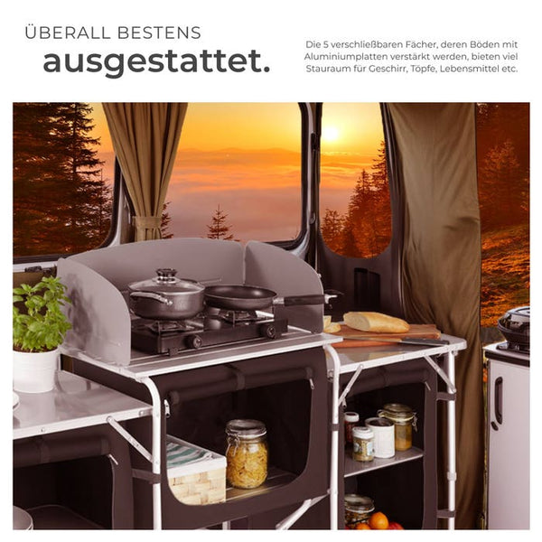 Camping kitchen 172x52x104cm black