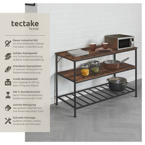 Küchenregal Akeley Industrial Holz dunkel, rustikal
