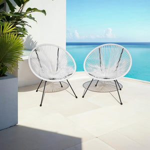 2er Set Gartenstuhl Santana weiss