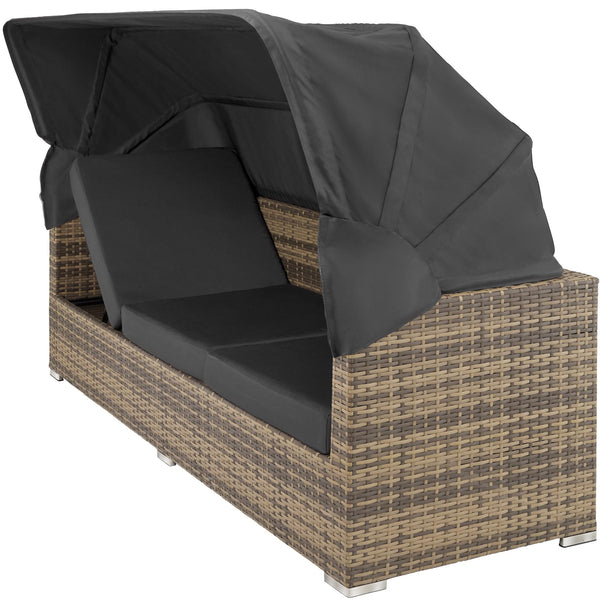 Rattan Lounge mit Aluminiumgestell San Marino natur