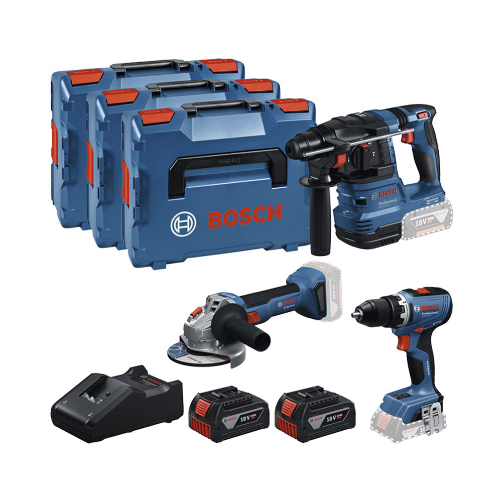Bosch 3 Tool kit 18V GSR+GBH+GWS+2x GBA 5.0 Ah+GAL 18V-40 0.615.A50.09G