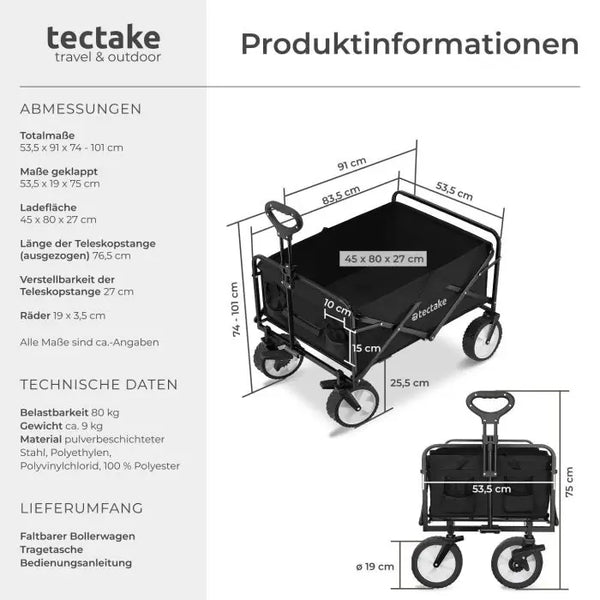 Bollerwagen Leon schwarz
