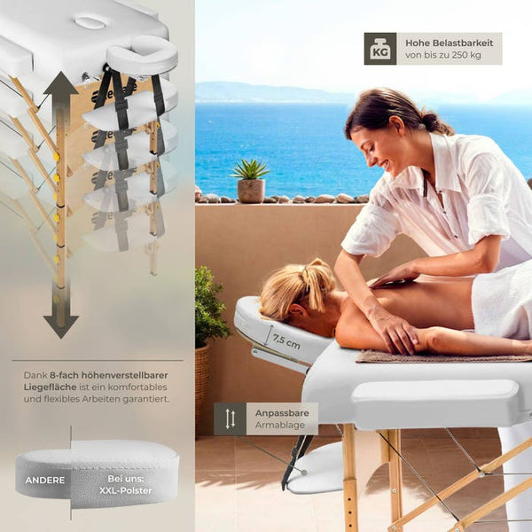 3 Zonen Massageliege Somwang weiss