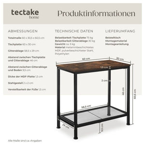Beistelltisch Filton Industrial Holz dunkel, rustikal