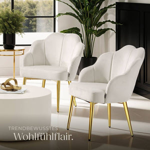 Cocktailsessel Hellen créme/gold 4er Set