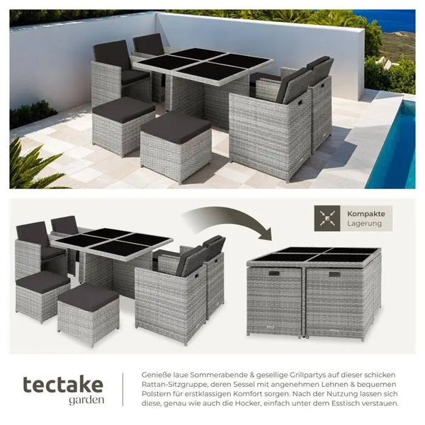 Aluminium Rattan Sitzgruppe Manhattan