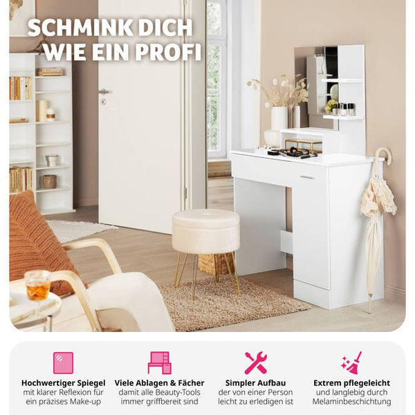 Zoe white dressing table