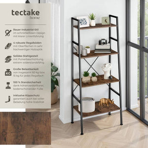 Leiterregal Liverpool 61,5 x 36,5 x 150cm - industrial dunkelbraun