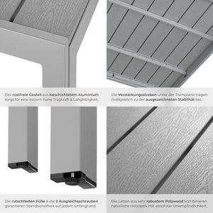 Aluminium Gartentisch Maren silber