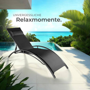 2 Gartenliegen aus Aluminium, schwarz