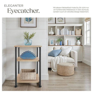 Beistelltisch Memphis 34x30x59cm Industrial Holz hell, Eiche Sonoma